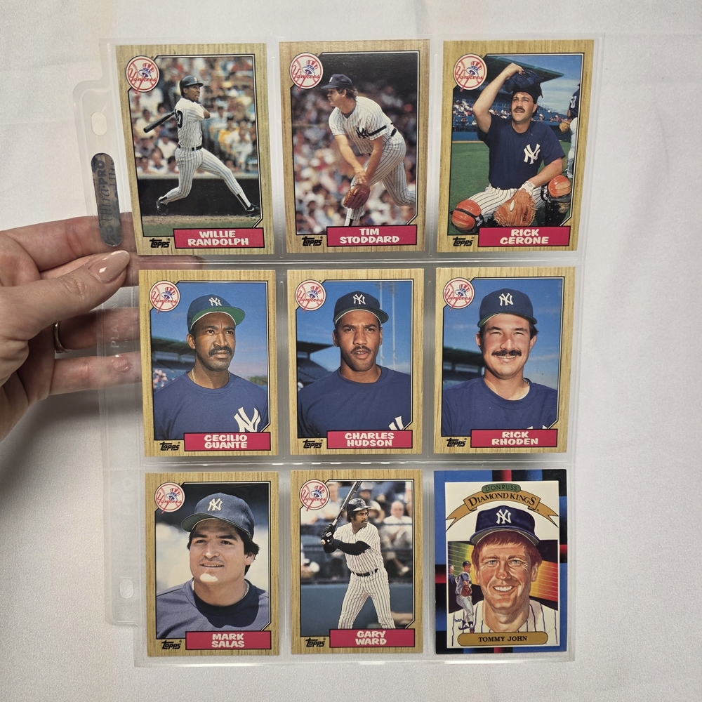 Topps Baseball Card Collection with Blue and Red Accents